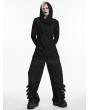 Punk Rave Black Gothic Decadent Hooded Long Sleeve T-Shirt for Men