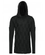 Punk Rave Black Gothic Decadent Hooded Long Sleeve T-Shirt for Men