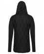 Punk Rave Black Gothic Decadent Hooded Long Sleeve T-Shirt for Men
