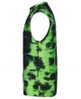 Punk Rave Black and Green Tie-Dyed Cyber Gothic Vest Top for Men