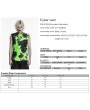 Punk Rave Black and Green Tie-Dyed Cyber Gothic Vest Top for Men
