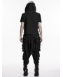 Punk Rave Black Gothic Punk Wasteland Distressed Vest for Men