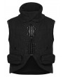 Punk Rave Black Gothic Punk Wasteland Distressed Vest for Men
