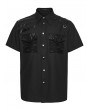 Punk Rave Black Gothic Punk Distressed Mesh Spliced Shirt for Men