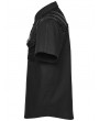 Punk Rave Black Gothic Punk Distressed Mesh Spliced Shirt for Men