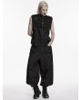 Punk Rave Black Gothic Punk Buckled Mesh Panel Vest for Men