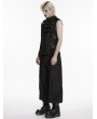 Punk Rave Black Gothic Punk Buckled Mesh Panel Vest for Men