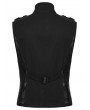 Punk Rave Black Gothic Punk Buckled Mesh Panel Vest for Men