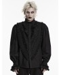 Punk Rave Black Gothic Palace Ruffled Lace Lantern Sleeve Shirt for Men