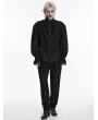 Punk Rave Black Gothic Palace Ruffled Lace Lantern Sleeve Shirt for Men