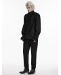 Punk Rave Black Gothic Palace Ruffled Lace Lantern Sleeve Shirt for Men