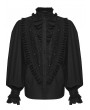 Punk Rave Black Gothic Palace Ruffled Lace Lantern Sleeve Shirt for Men