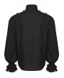 Punk Rave Black Gothic Palace Ruffled Lace Lantern Sleeve Shirt for Men