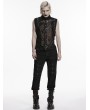 Punk Rave Black Gothic Punk Asymmetrical Fake Two-Piece Vest for Men