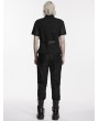 Punk Rave Black Gothic Punk Asymmetrical Fake Two-Piece Vest for Men