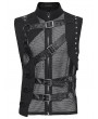 Punk Rave Black Gothic Punk Asymmetrical Fake Two-Piece Vest for Men
