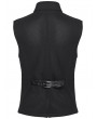Punk Rave Black Gothic Punk Asymmetrical Fake Two-Piece Vest for Men