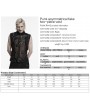 Punk Rave Black Gothic Punk Asymmetrical Fake Two-Piece Vest for Men