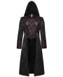 Punk Rave Black and Red Assassin's Creed Gothic Embroidered Coat for Men