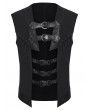 Punk Rave Black Gothic Punk Open Structure Vest for Men