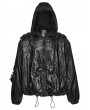 Punk Rave Black Gothic Punk Waterproof Mesh Spliced Jacket for Men