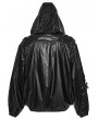 Punk Rave Black Gothic Punk Waterproof Mesh Spliced Jacket for Men