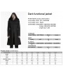 Punk Rave Black Dark Gothic Punk Functional Hooded Jacket for Men