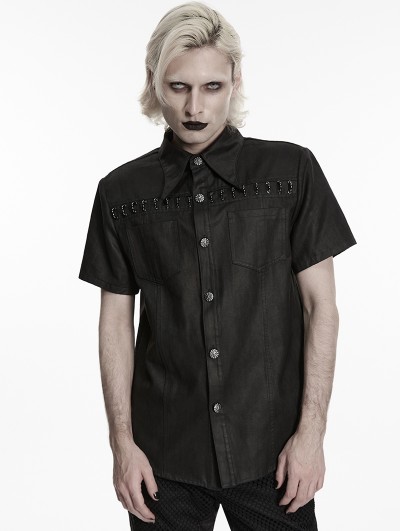 Punk Rave Black Hardcore Punk Metal Gothic Shirt for Men