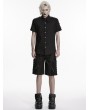 Punk Rave Black Gothic Men's Punk Hardcore Shirt with Studs and Rings