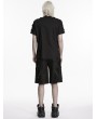 Punk Rave Black Gothic Men's Punk Hardcore Shirt with Studs and Rings