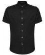 Punk Rave Black Gothic Men's Punk Hardcore Shirt with Studs and Rings