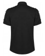 Punk Rave Black Gothic Men's Punk Hardcore Shirt with Studs and Rings
