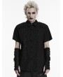 Punk Rave Black Punk Gothic Skull Frog Button Shirt for Men