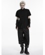 Punk Rave Black Punk Gothic Skull Frog Button Shirt for Men