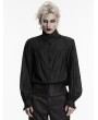 Punk Rave Black Gothic Retro Palace Lantern Sleeve Jacquard Shirt for Men