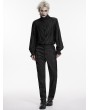 Punk Rave Black Gothic Retro Palace Lantern Sleeve Jacquard Shirt for Men