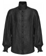 Punk Rave Black Gothic Retro Palace Lantern Sleeve Jacquard Shirt for Men