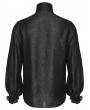 Punk Rave Black Gothic Retro Palace Lantern Sleeve Jacquard Shirt for Men