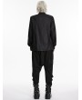 Punk Rave Black Gothic Dark Punk Asymmetric Placket Shirt for Men