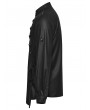 Punk Rave Black Gothic Dark Punk Asymmetric Placket Shirt for Men