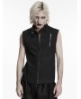 Punk Rave Black Gothic Cyberpunk Rivets Zipper Vest for Men