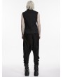 Punk Rave Black Gothic Cyberpunk Rivets Zipper Vest for Men