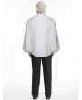 Punk Rave White Gothic Retro Embroidered Loose Puff Sleeve Shirt for Men