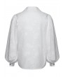 Punk Rave White Gothic Retro Embroidered Loose Puff Sleeve Shirt for Men