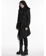 Punk Rave Black Gothic Punk Warrior Hooded Jacket for Men