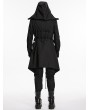 Punk Rave Black Gothic Punk Warrior Hooded Jacket for Men