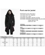 Punk Rave Black Gothic Punk Warrior Hooded Jacket for Men