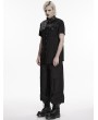 Punk Rave Black Gothic Punk Plaid Leather Patch Shirt for Men