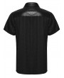 Punk Rave Black Gothic Punk Plaid Leather Patch Shirt for Men