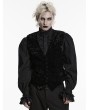 Punk Rave Black Gothic Retro Patterned Velvet Waistcoat for Men